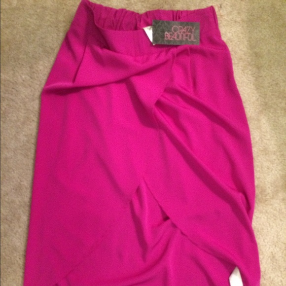 Fuschia split skirt