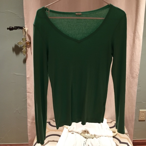 Teal long sleeve j crew