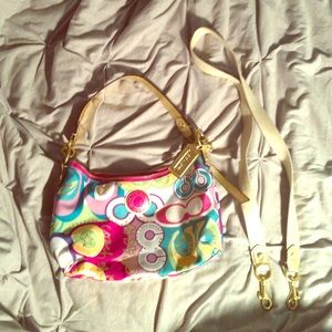 Coach Handbag, Multicolor Signature Print