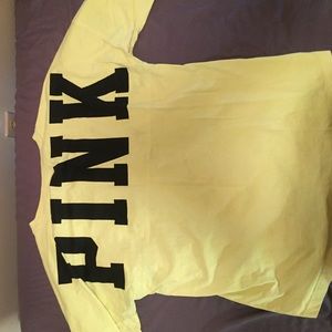 Bright yellow pink sweatshirt