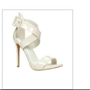 Super Chic Bone Patent Leather Heel Sandals