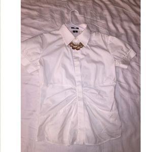 Theory White short sleeve collar shirt