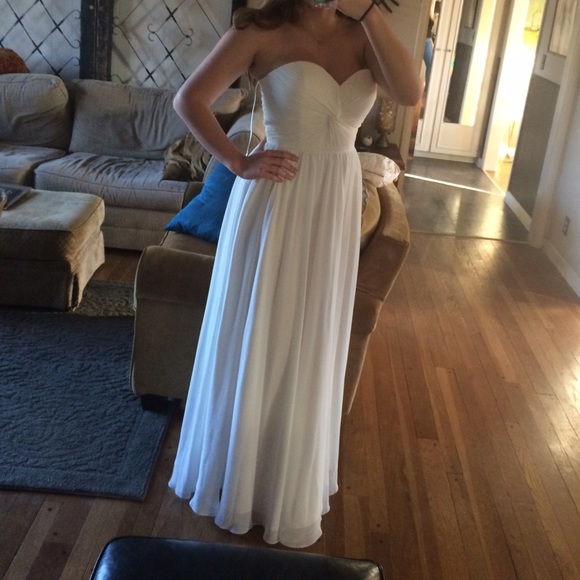 WORN ONCE white bridesmaid gown size M.