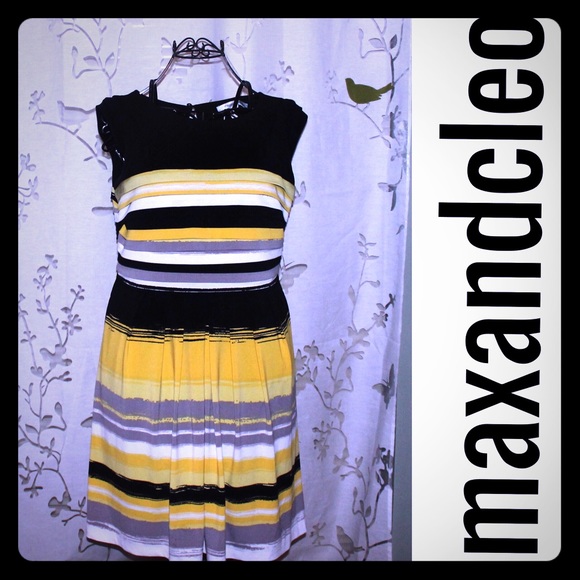 Max & Cleo - Tiered Striped Cap Sleeve Dress