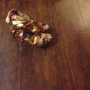 Multi colored wedge heel sz 11