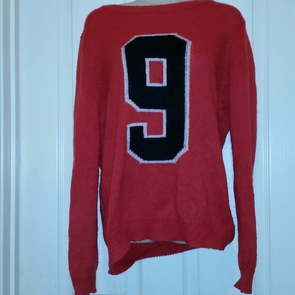 Sporty red nine sweater
