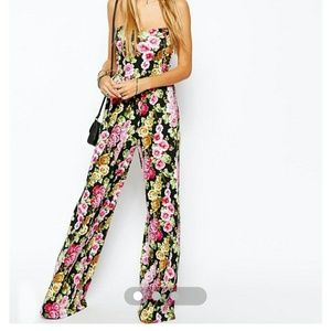 Asos floral bandeau jumpsuit size 14