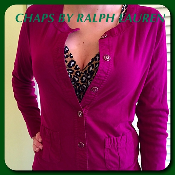 CHAPS | Purple Cardigan | Front Pocket Detail | SM