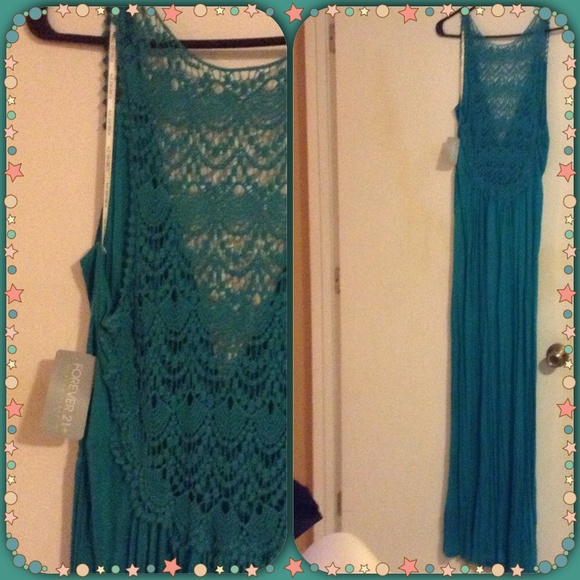 NWT FOREVER21 CROCHETED BACK MAXI DRESS