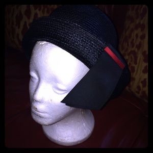 Vintage black straw hat