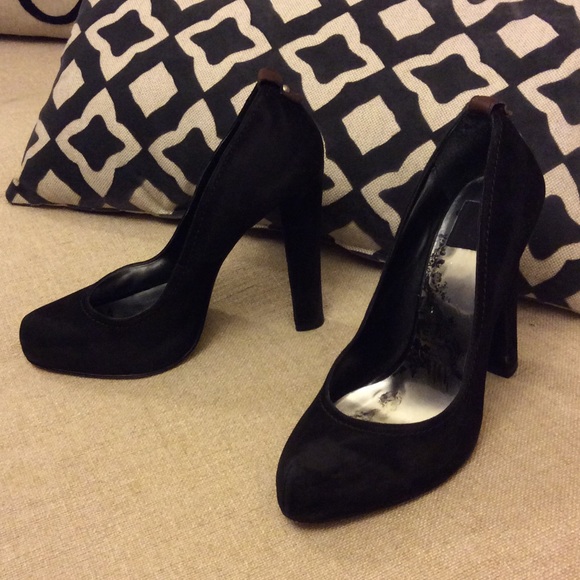 High suede heel