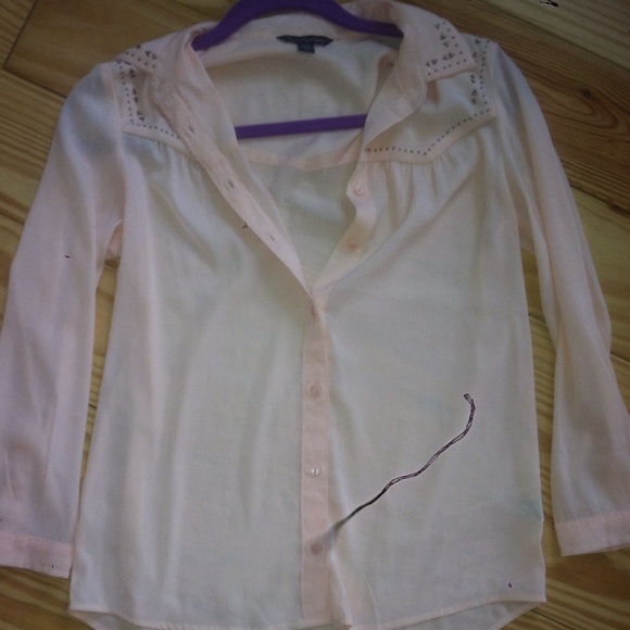 Light pink button down with studs
