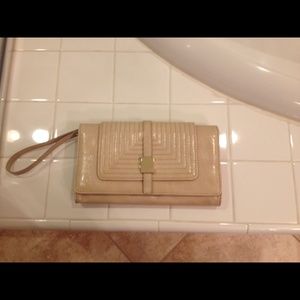 Beige clutch purse