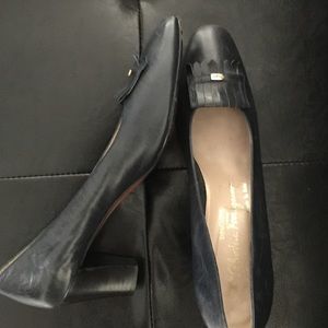 Authentic Navy Blue Ferragamo Pumps