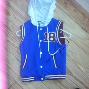 Blue and Red Varsity Vest