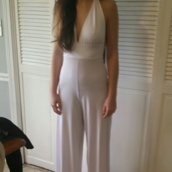 White sexy jumpsuit with tags