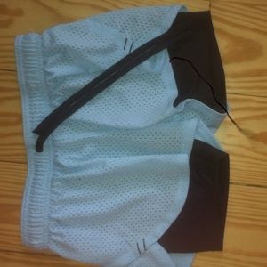Blue running shorts w/ built in compression shorts