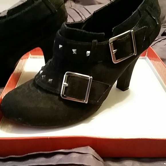 Black suede ankle boots
