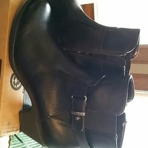 Black man made leather boots