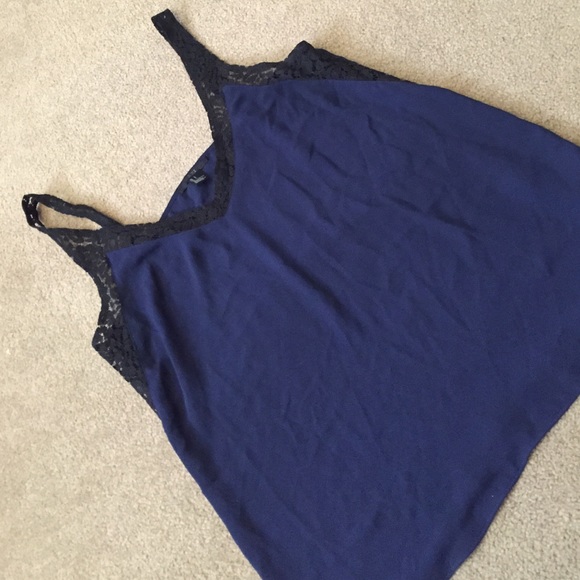 Dark blue lace top. Sz Large