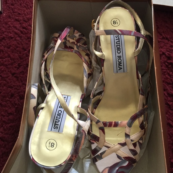 Brand new never worn multi colored platforms