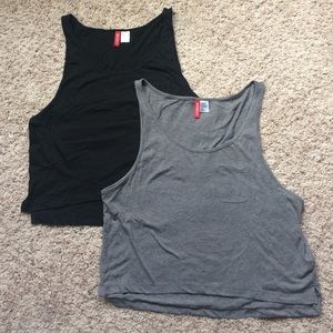 Set of TWO crop tops.