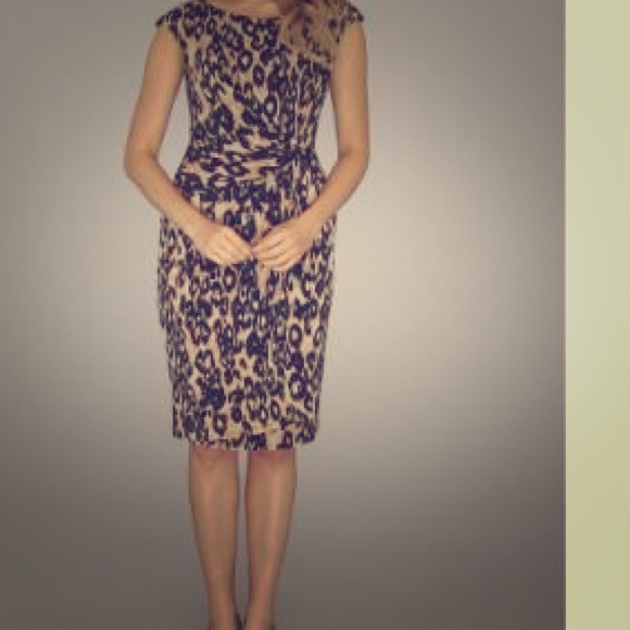 NWT✨Anne Klein Leopard Print Cap Sleeve Dress🐆