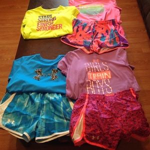 3 UnderArmor shirt/short sets. 1 Nike shirt