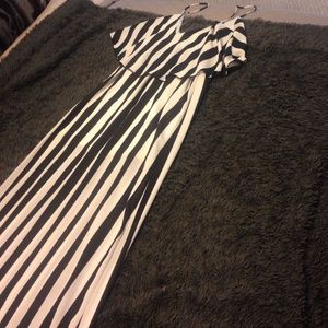 Black and white stripe maxi dress