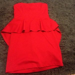Super cute red peplum mini dress