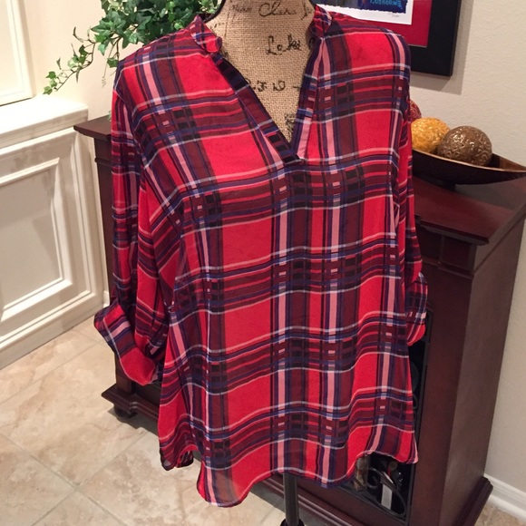 Sheer Plaid hi-lo