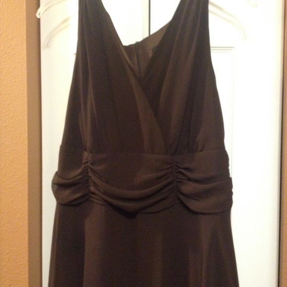 Brown flowing cocktail Length dress