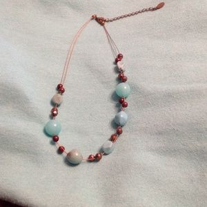Turquoise and brown bead necklace