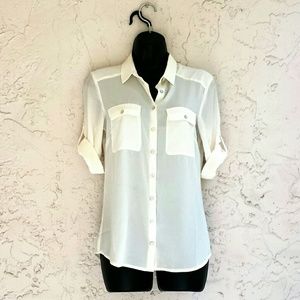 H&M Ivory Button Down Blouse