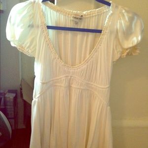 Xs Bebe empire shirt white princess summer spring