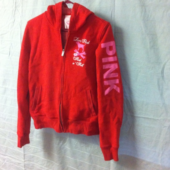Large red Victoria secret hoodie