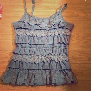 Abercrombie Fitch AF summer tank shirt lace ruffle