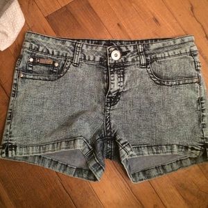 Acid wash shorts