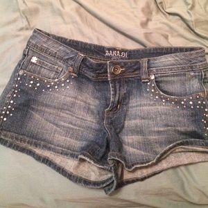 Pearl studded shorts