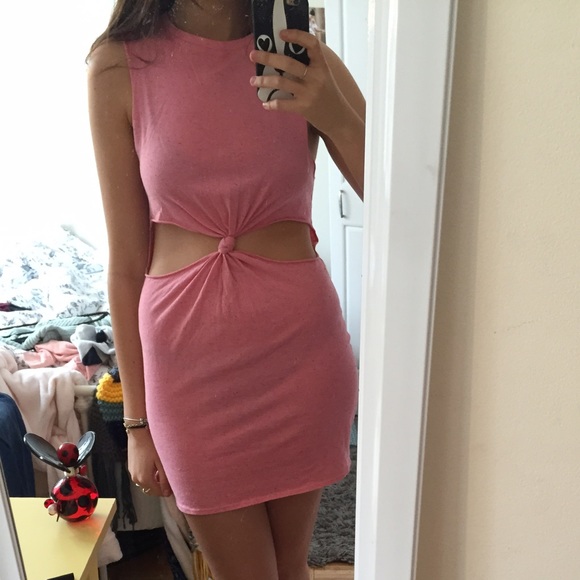 topshop pink speckled cutout dress - Picture 4 of 4