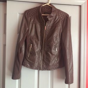 Faux brown leather jacket from Wilson's leather