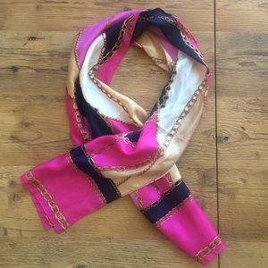 VTG Oscar de la Renta Chain Link Silk Scarf