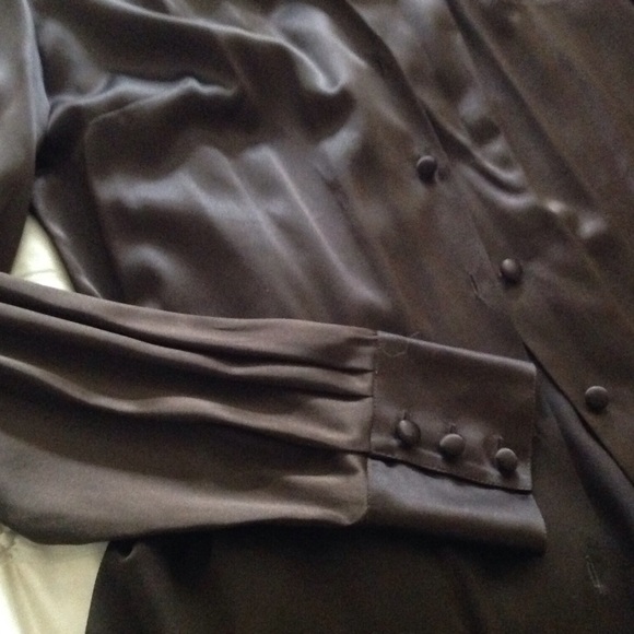 Ann Taylor brown silk blouse - Picture 2 of 4