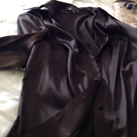 Ann Taylor brown silk blouse - Picture 4 of 4