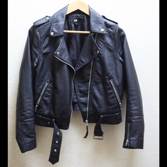 H&M Black Leather Motorcycle Jacket