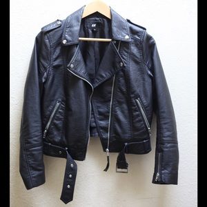 H&M Black Leather Motorcycle Jacket