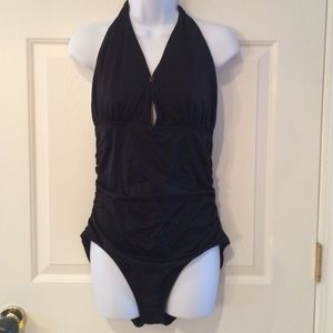 Black one piece bathing suit