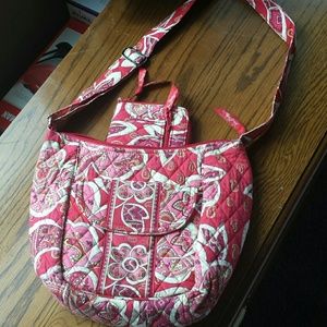 Clare and Zip Around Wallet in Rosy posies