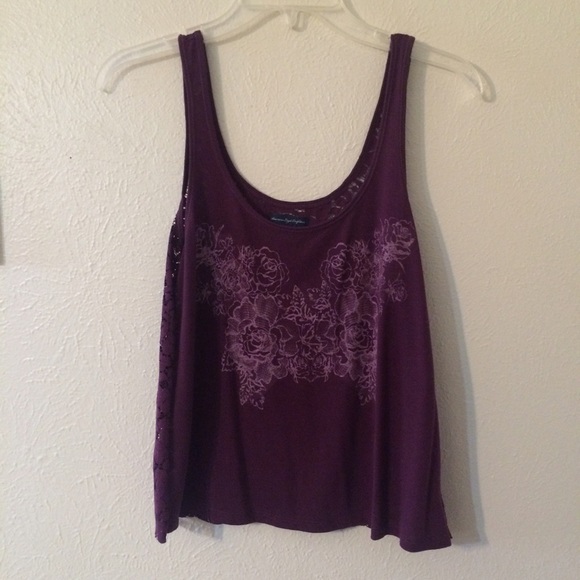Lace back tank top