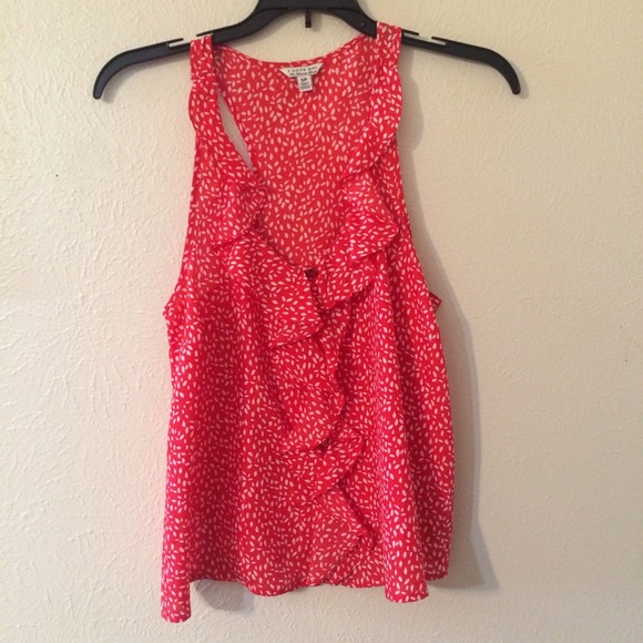 Red polka dotted tank top